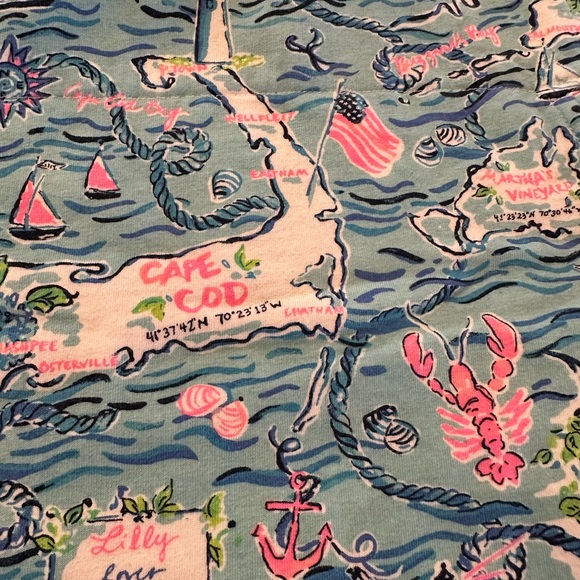 Lilly Pulitzer Coastal Print Pullover in Blue and Pink - Picture 8 of 8